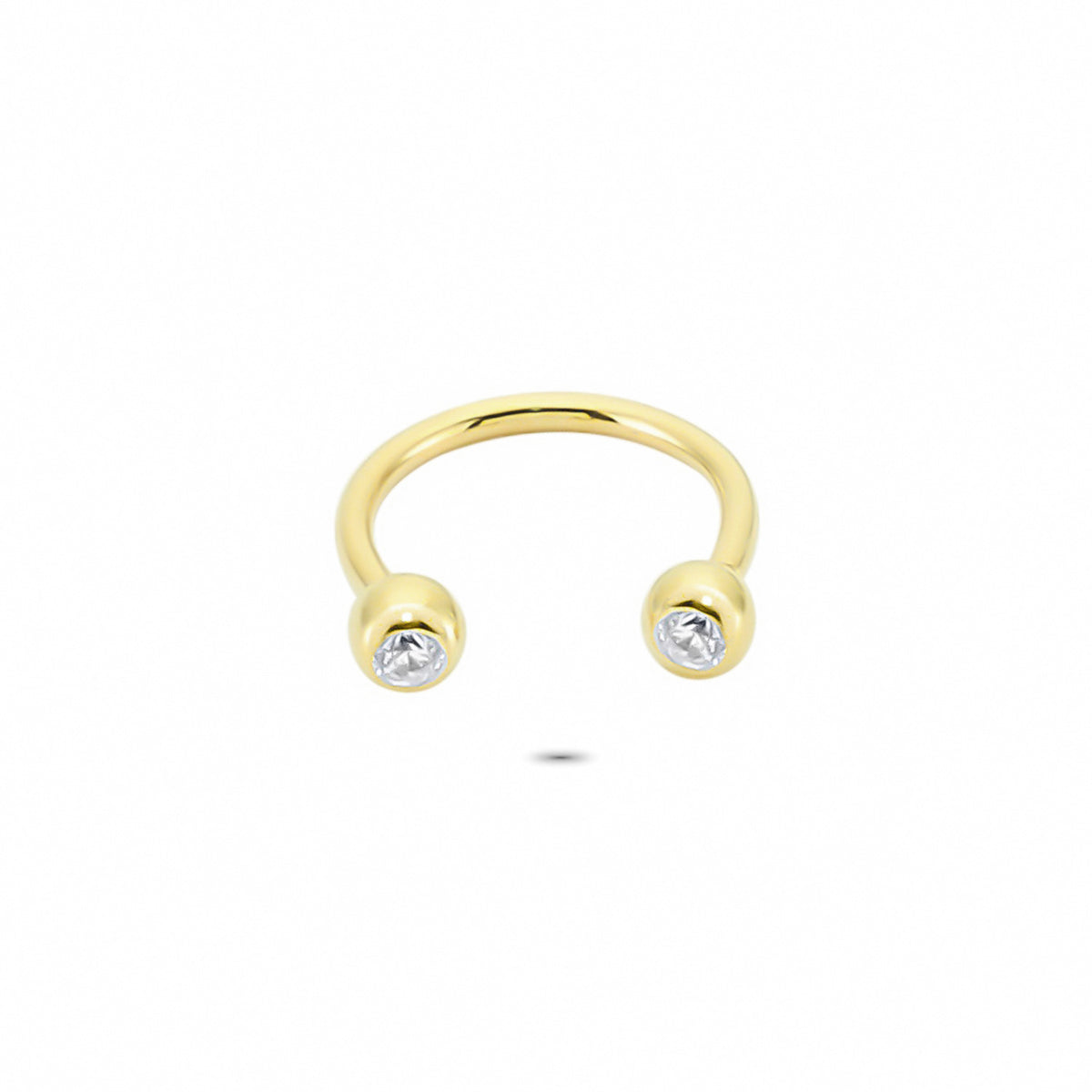 14k Solid Gold Stone Half Ring Piercing