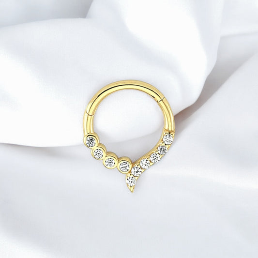 14k Solid Gold Ring Piercing