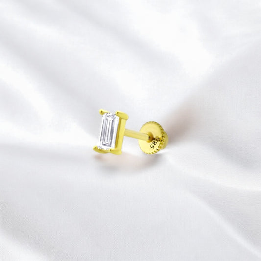 14k Solid Gold Baguette Helix Piercing
