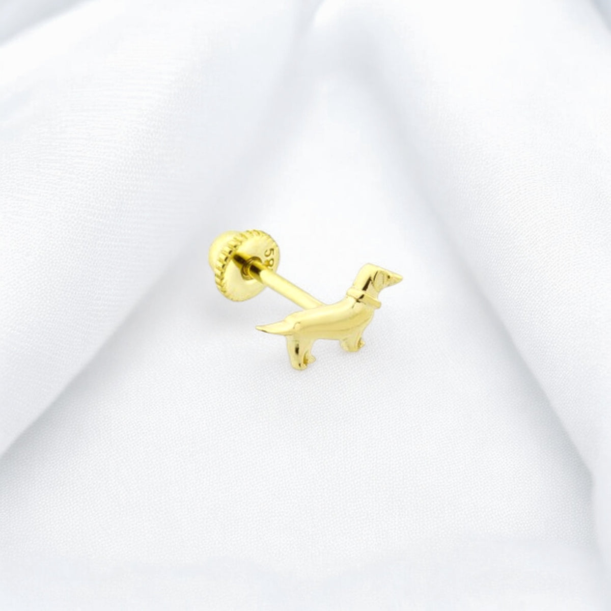 14k Solid Gold Dog Helix Piercing