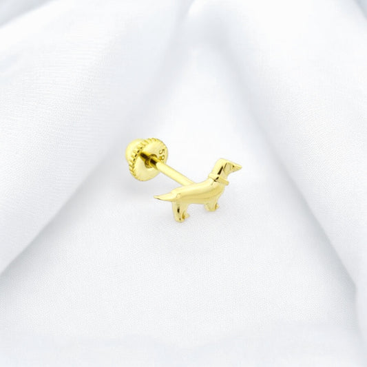 14k Solid Gold Dog Helix Piercing