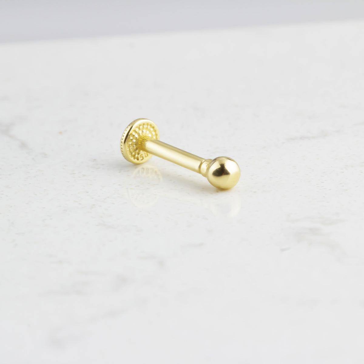14k Solid Gold Ball Tragus Piercing