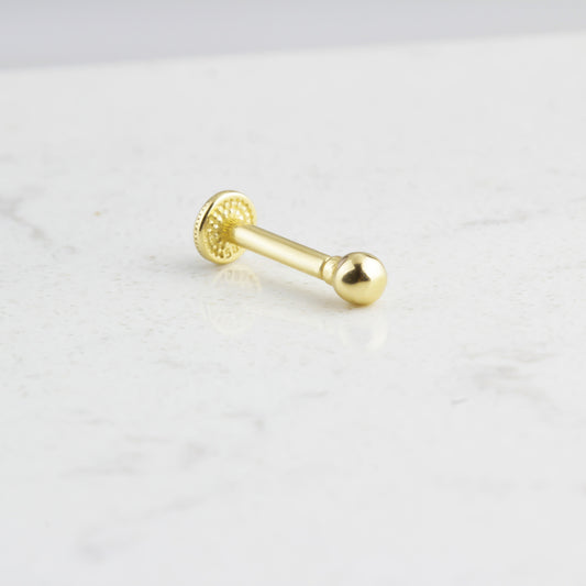14k Solid Gold Ball Tragus Piercing
