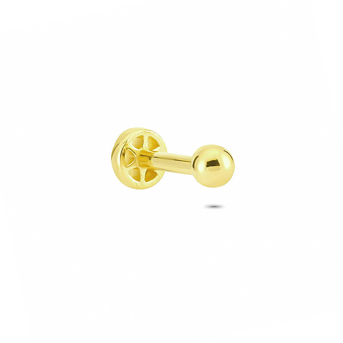 14k Solid Gold Ball Tragus Piercing - alternate view 4