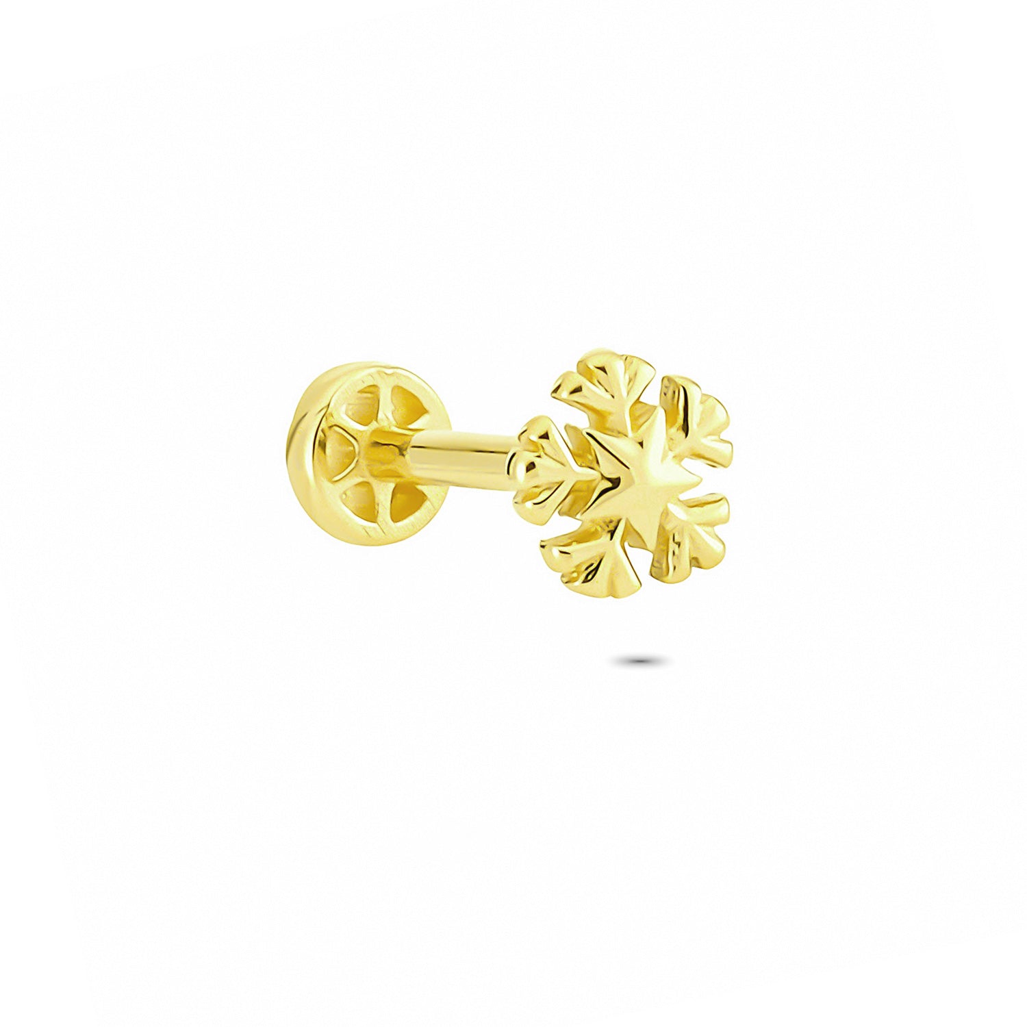 14k Solid Gold Snowflake Tragus Piercing - alternate view 4