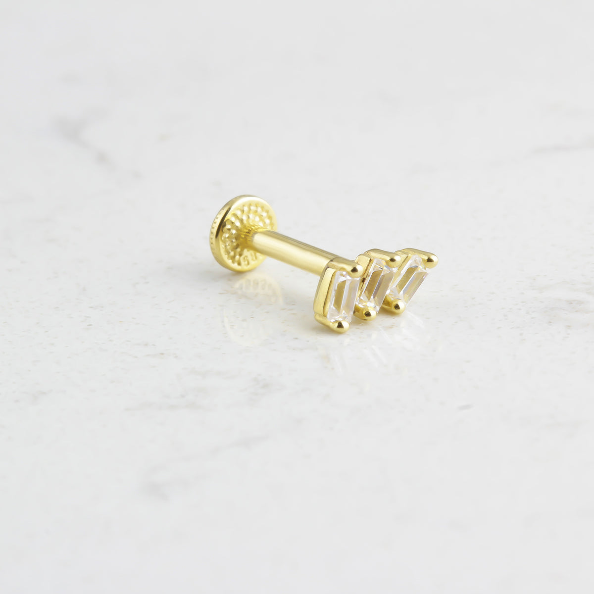 14k Solid Gold 3 Drumstick Tragus Piercing