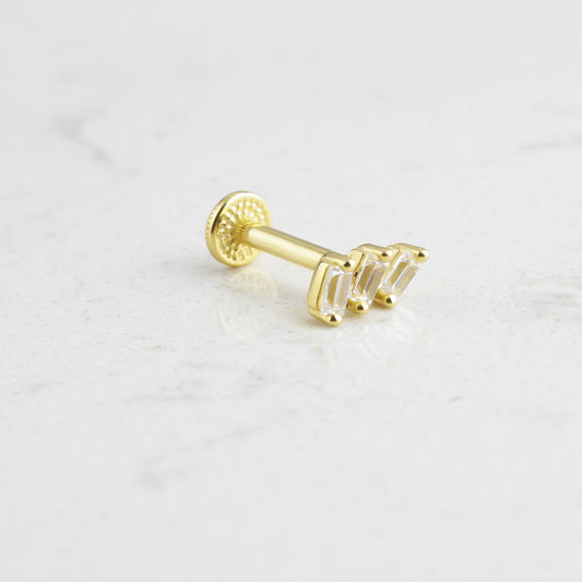 14k Solid Gold 3 Drumstick Tragus Piercing
