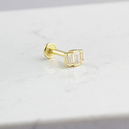 14k Solid Gold 3 Drumstick Tragus Piercing