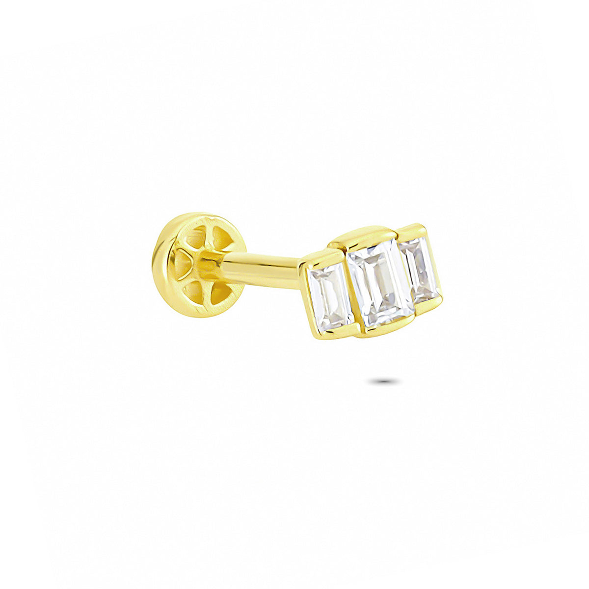 14k Solid Gold 3 Drumstick Tragus Piercing - alternate view 4