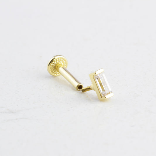 14k Solid Gold Single Drumstick Tragus Piercing - alternate view 2