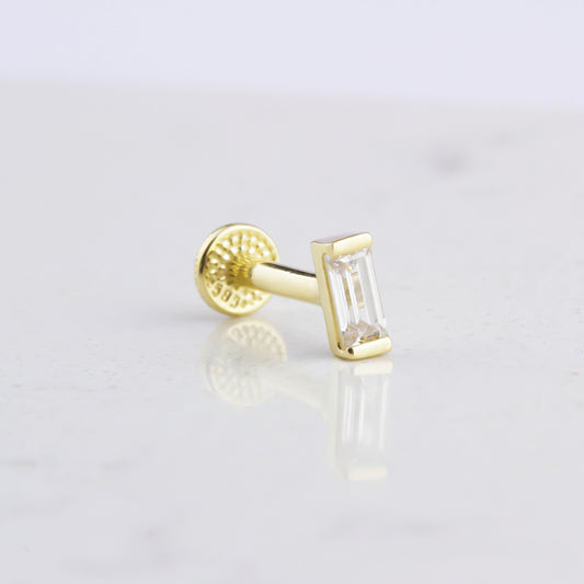 14k Solid Gold Single Drumstick Tragus Piercing