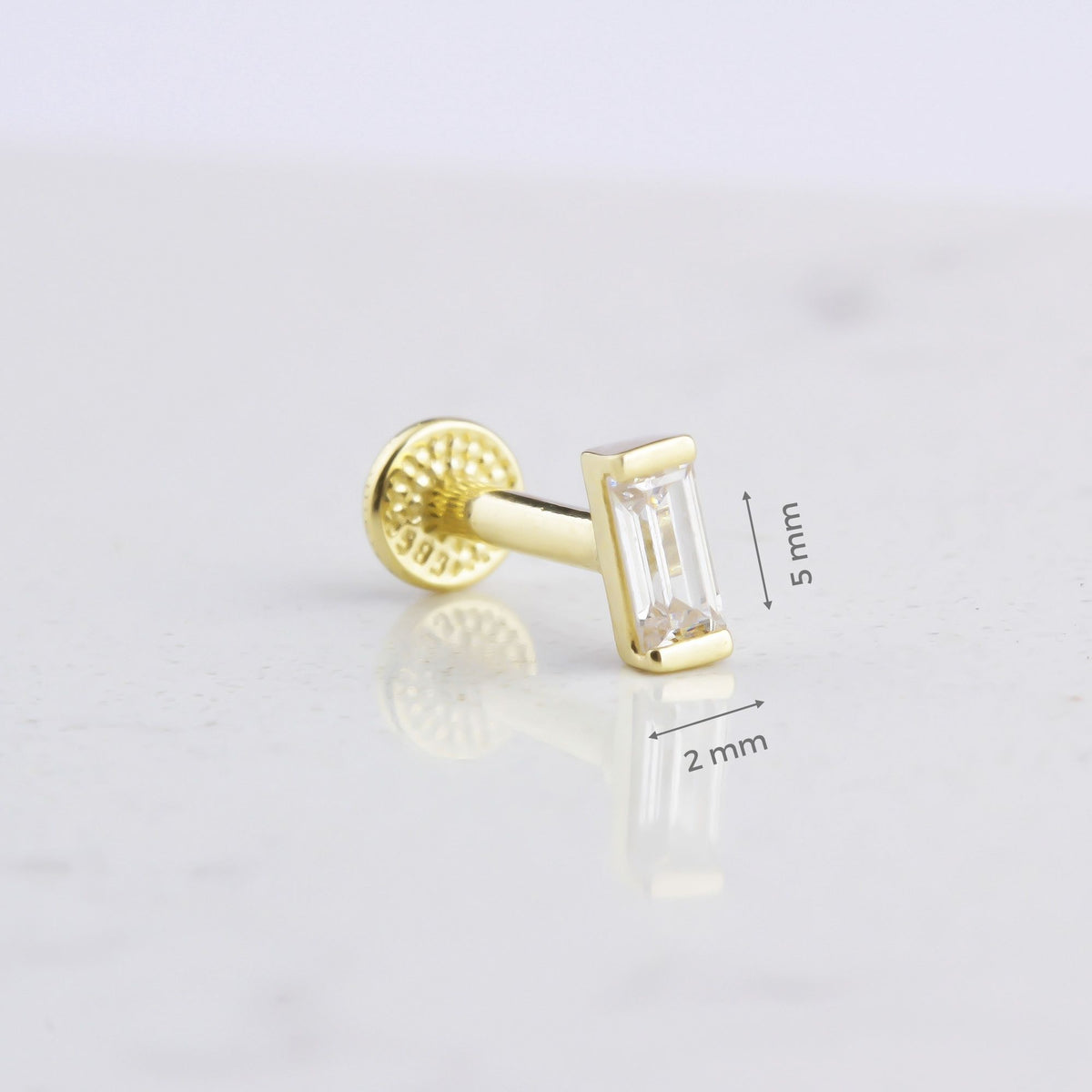 14k Solid Gold Single Drumstick Tragus Piercing - alternate view 3