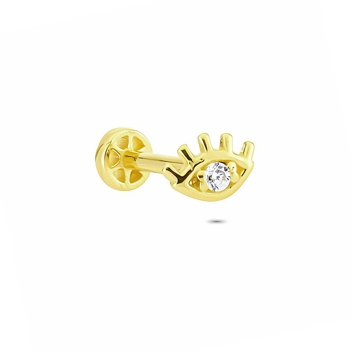 14k Solid Gold Eye Tragus Piercing - alternate view 4