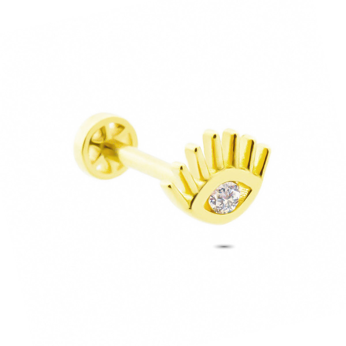14k Solid Gold Eye Tragus Piercing - alternate view 4