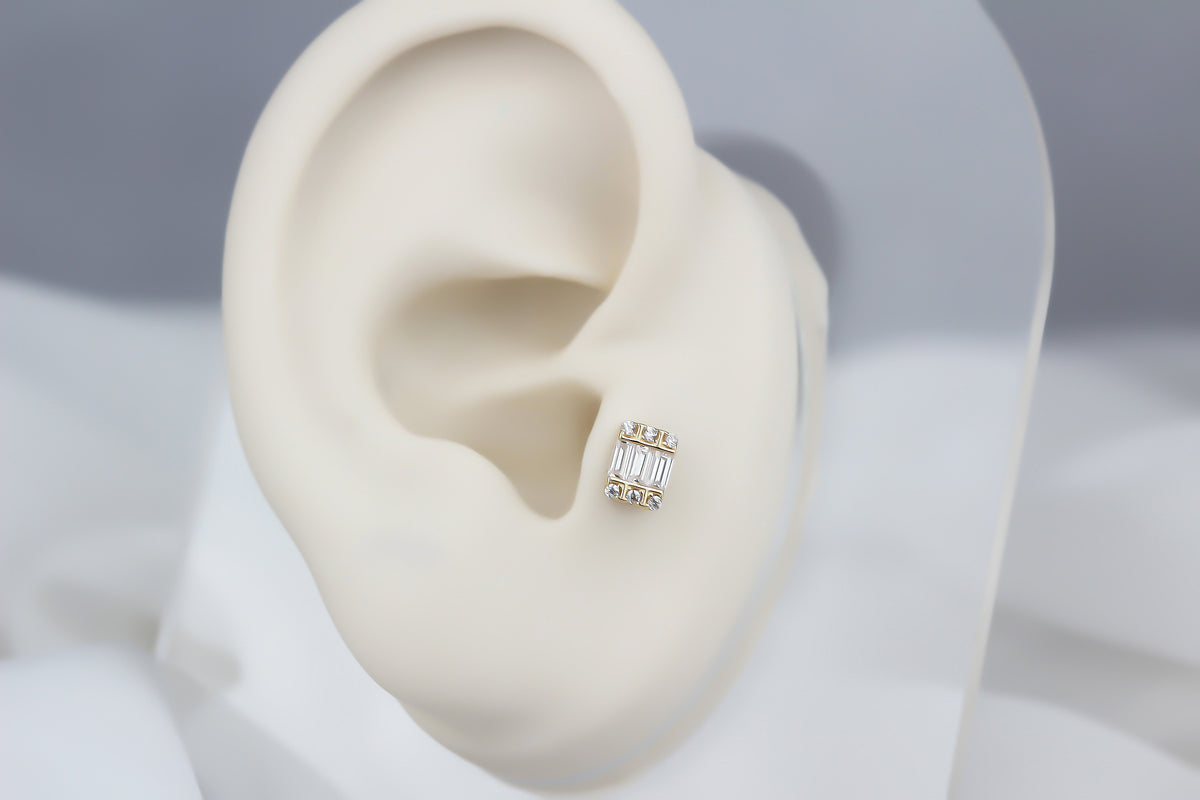 14k Solid Gold Drumstick Tragus Piercing - alternate view 5