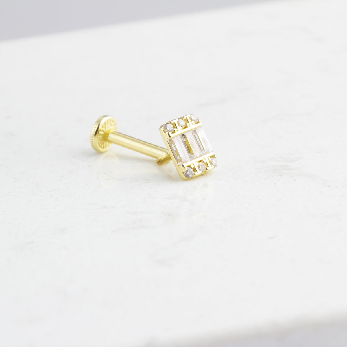 14k Solid Gold Drumstick Tragus Piercing - alternate view 2