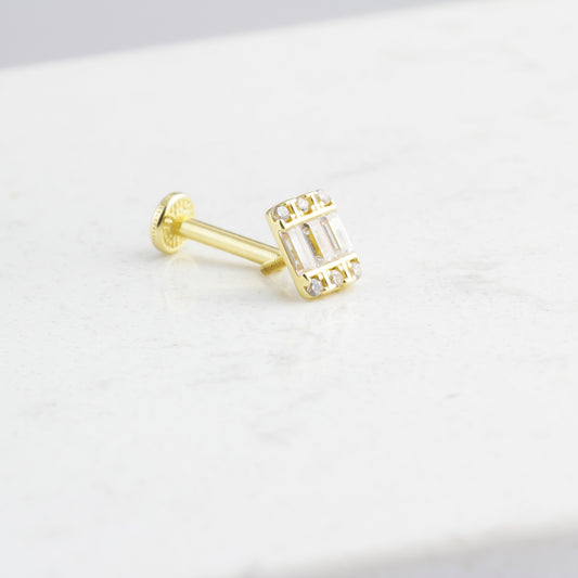 14k Solid Gold Drumstick Tragus Piercing - alternate view 2