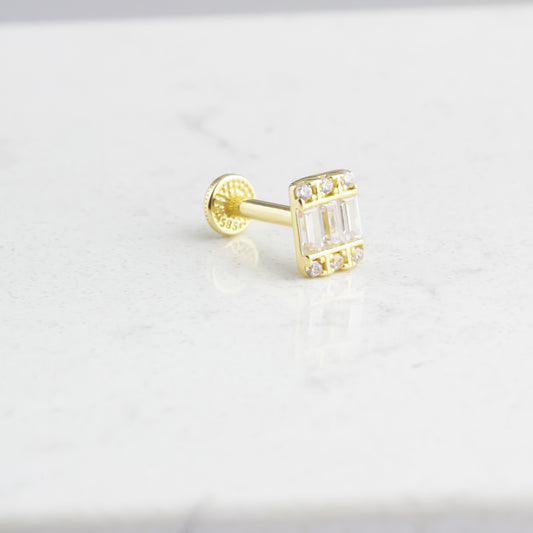 14k Solid Gold Drumstick Tragus Piercing
