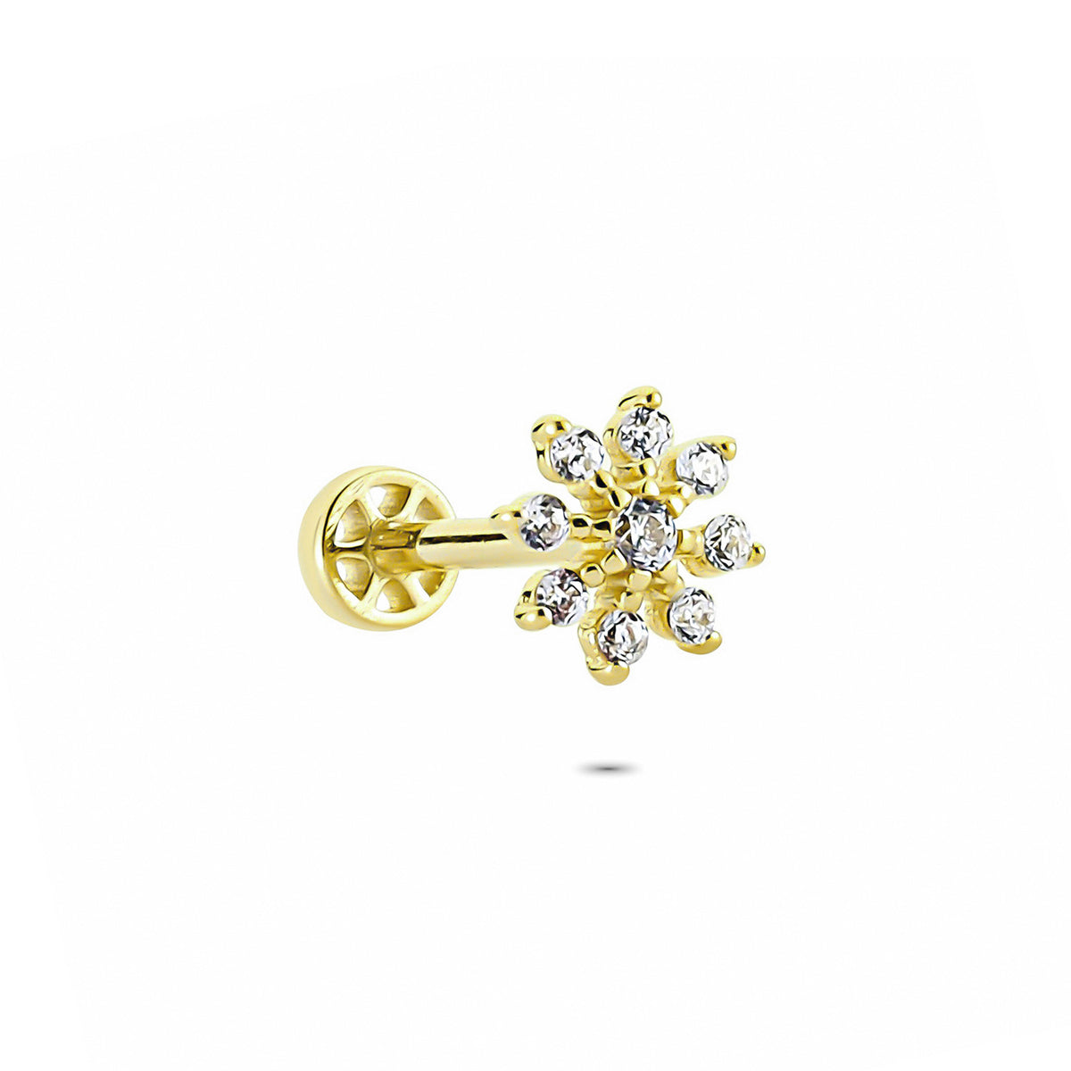 14k Solid Gold Flower Tragus Piercing - alternate view 4