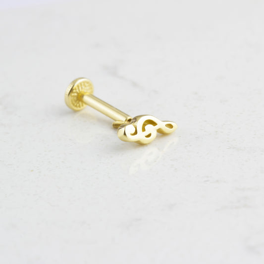 14k Solid Gold Left Wrench Tragus Piercing - alternate view 2