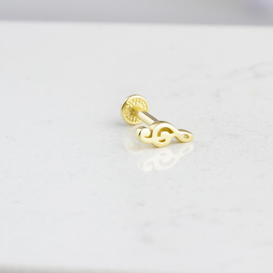 14k Solid Gold Left Wrench Tragus Piercing