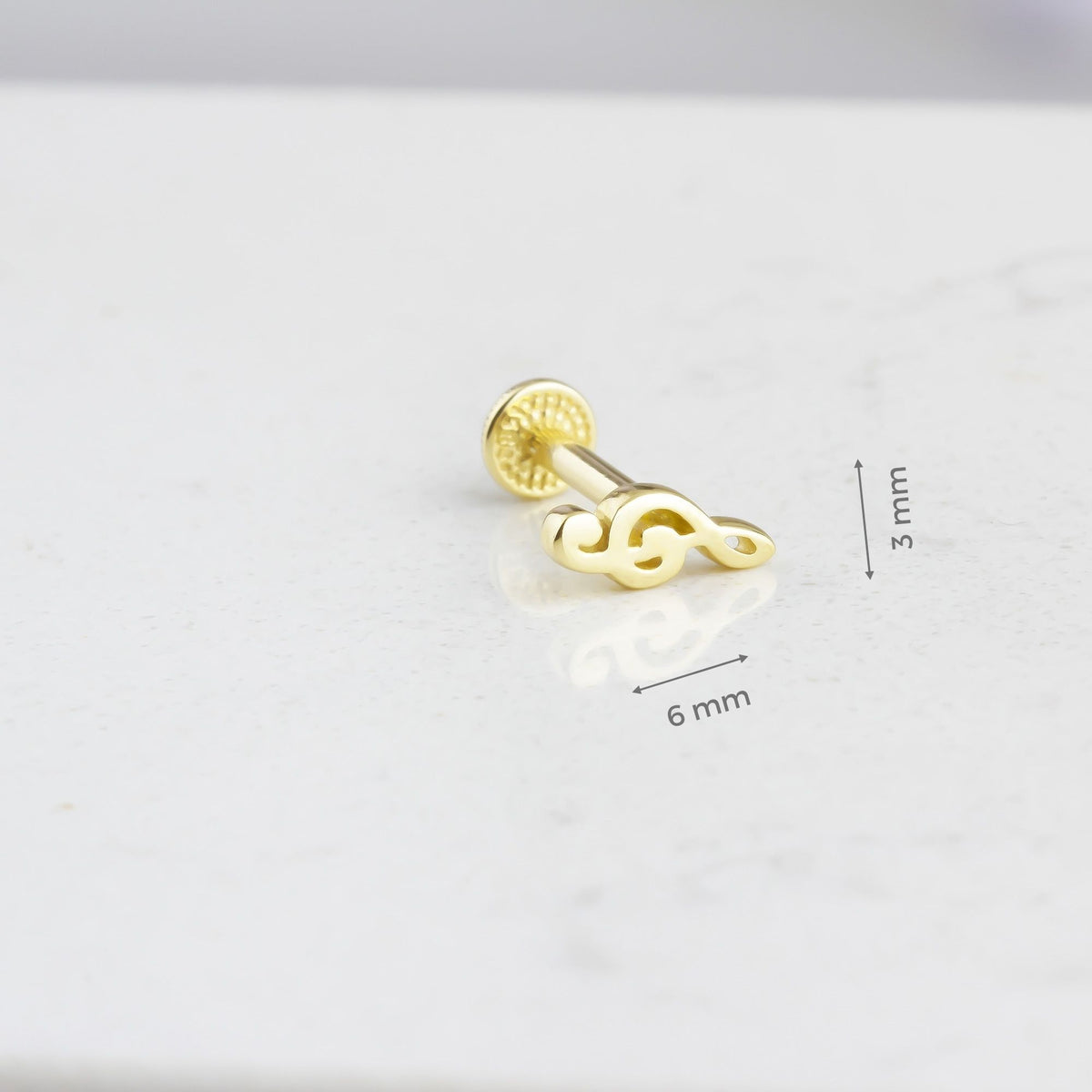 14k Solid Gold Left Wrench Tragus Piercing - alternate view 3