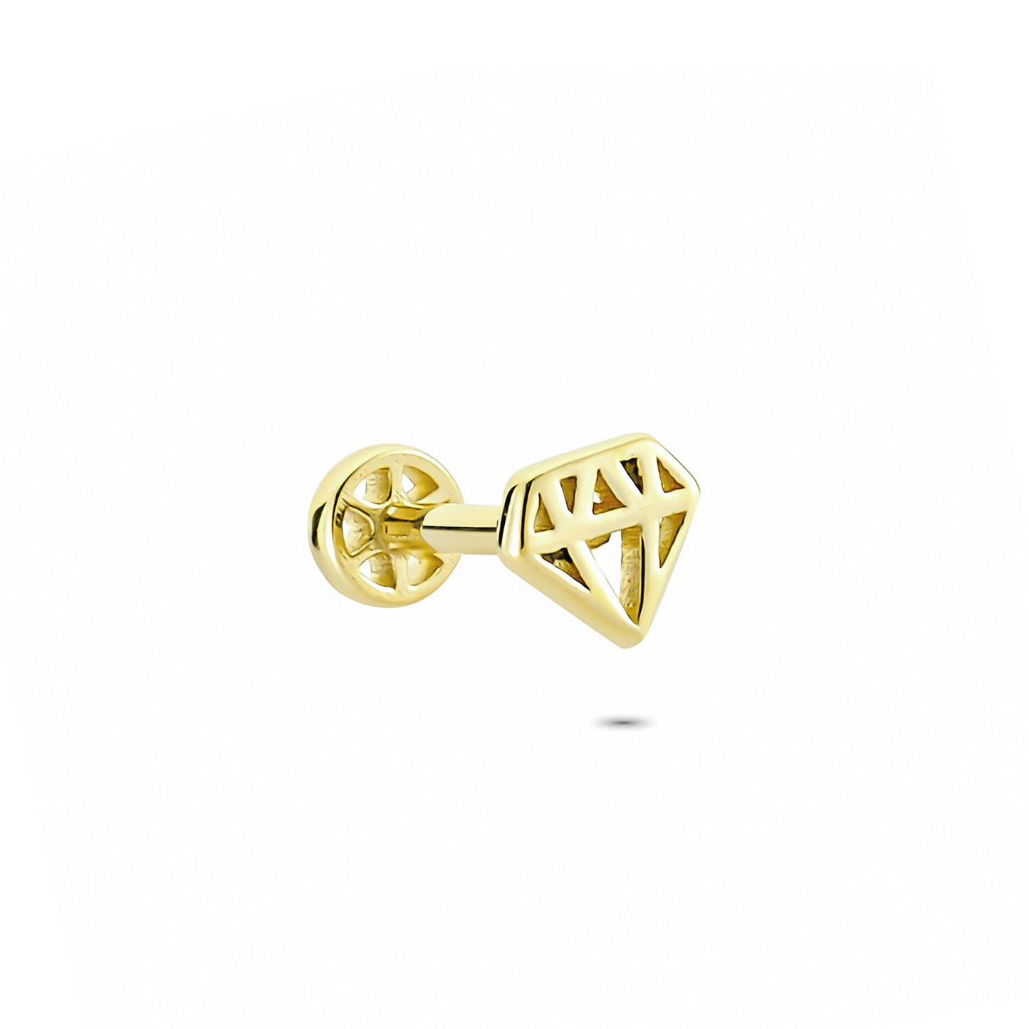 14k Solid Gold Diamond Tragus Piercing - alternate view 4