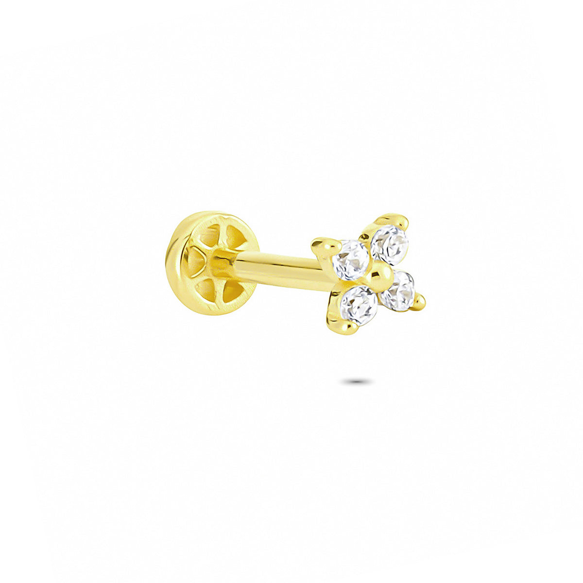 14k Solid Gold Butterfly Tragus Piercing - alternate view 4