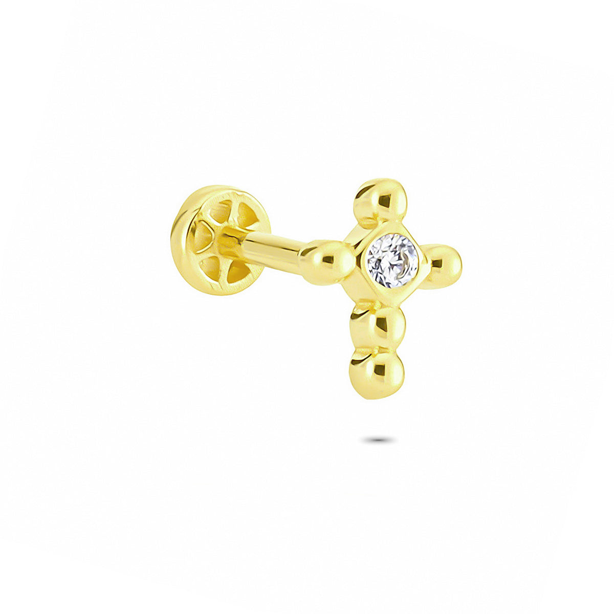 14k Solid Gold SolitaireTragus Piercing - alternate view 4