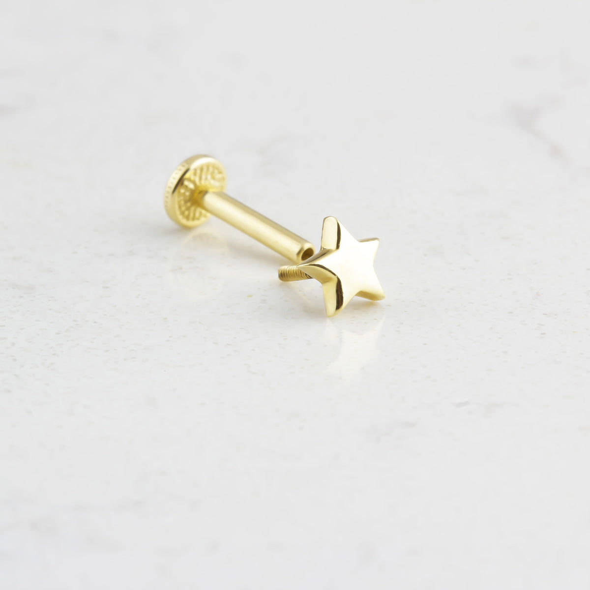 14k Solid Gold Star Tragus Piercing - alternate view 2