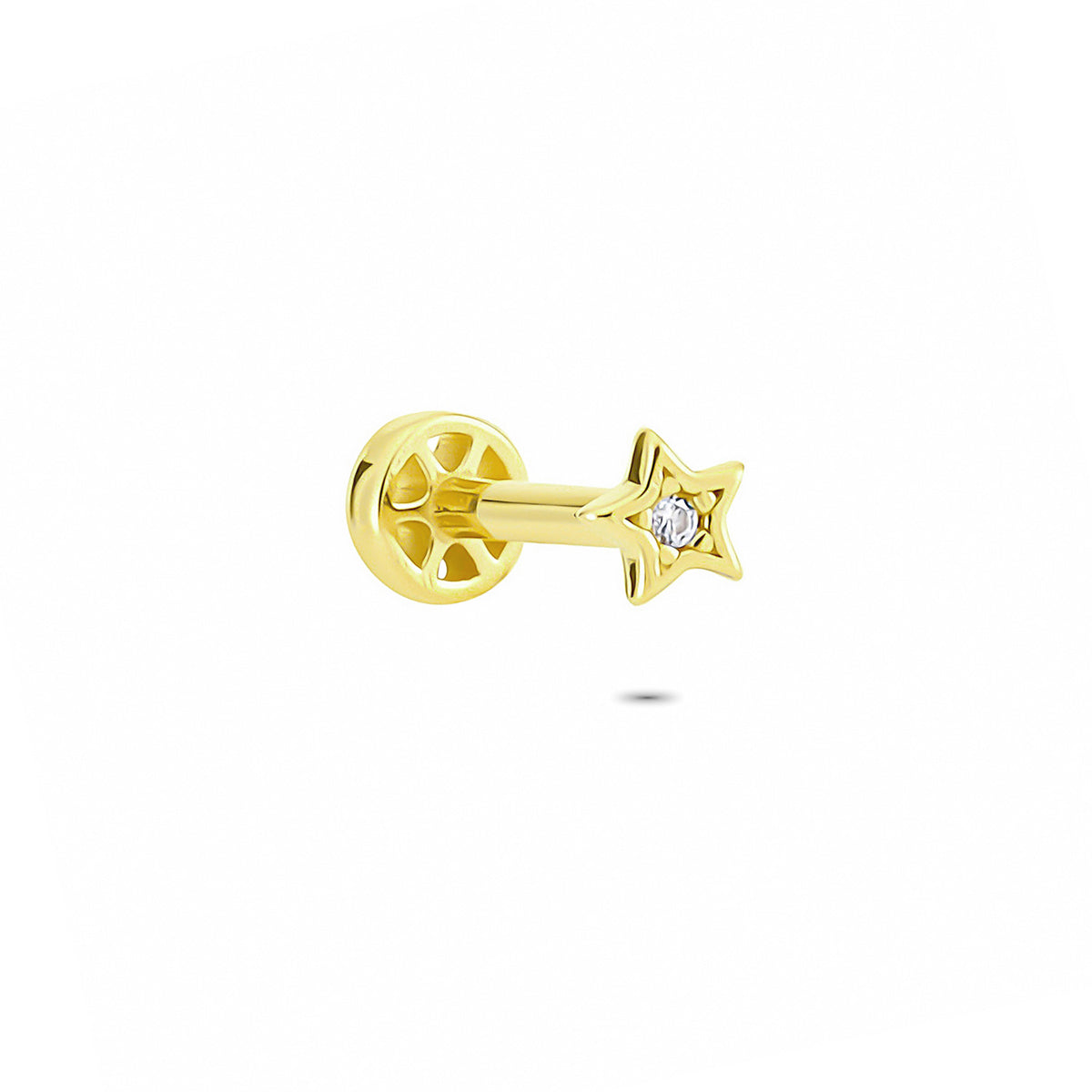 14k Solid Gold Star Tragus Piercing - alternate view 4