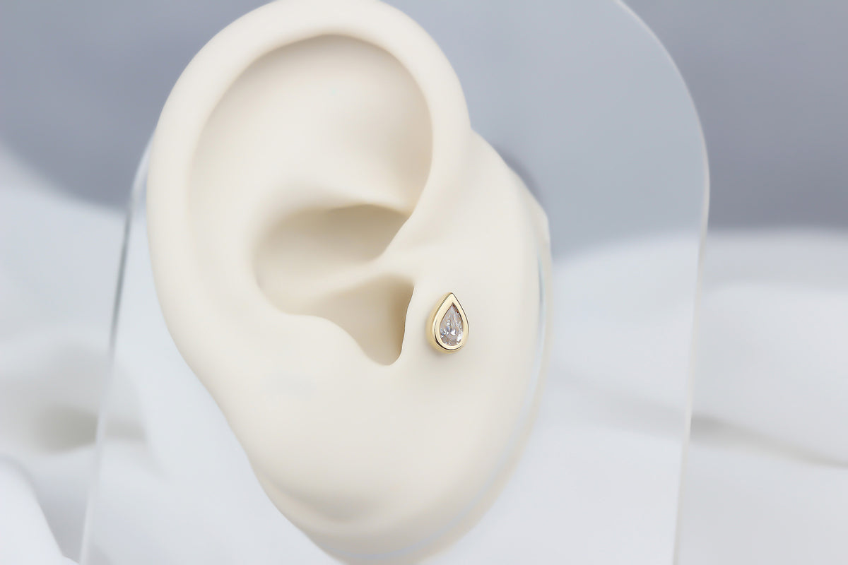 14k Solid Gold Drop Tragus Piercing - alternate view 5