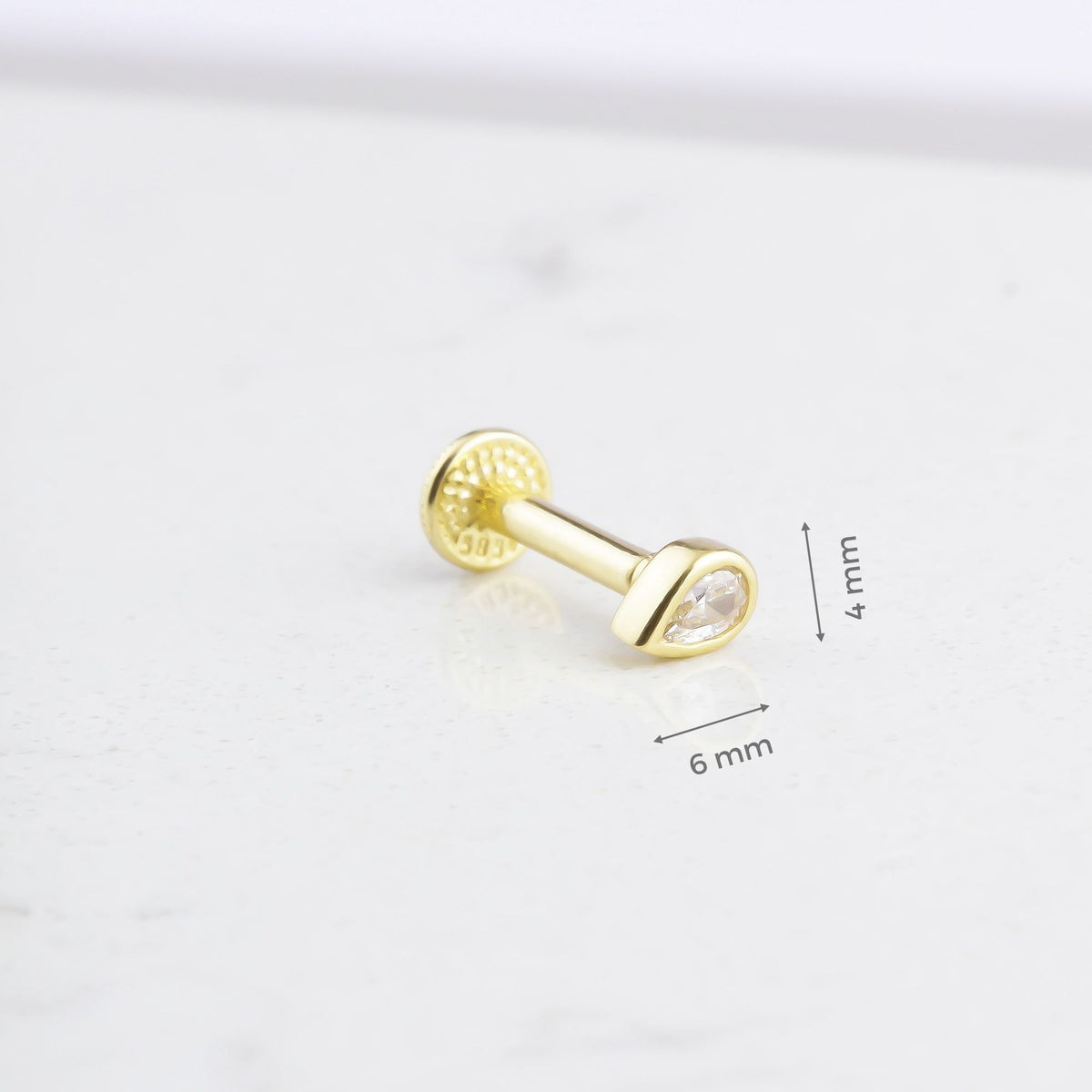 14k Solid Gold Drop Tragus Piercing - alternate view 3