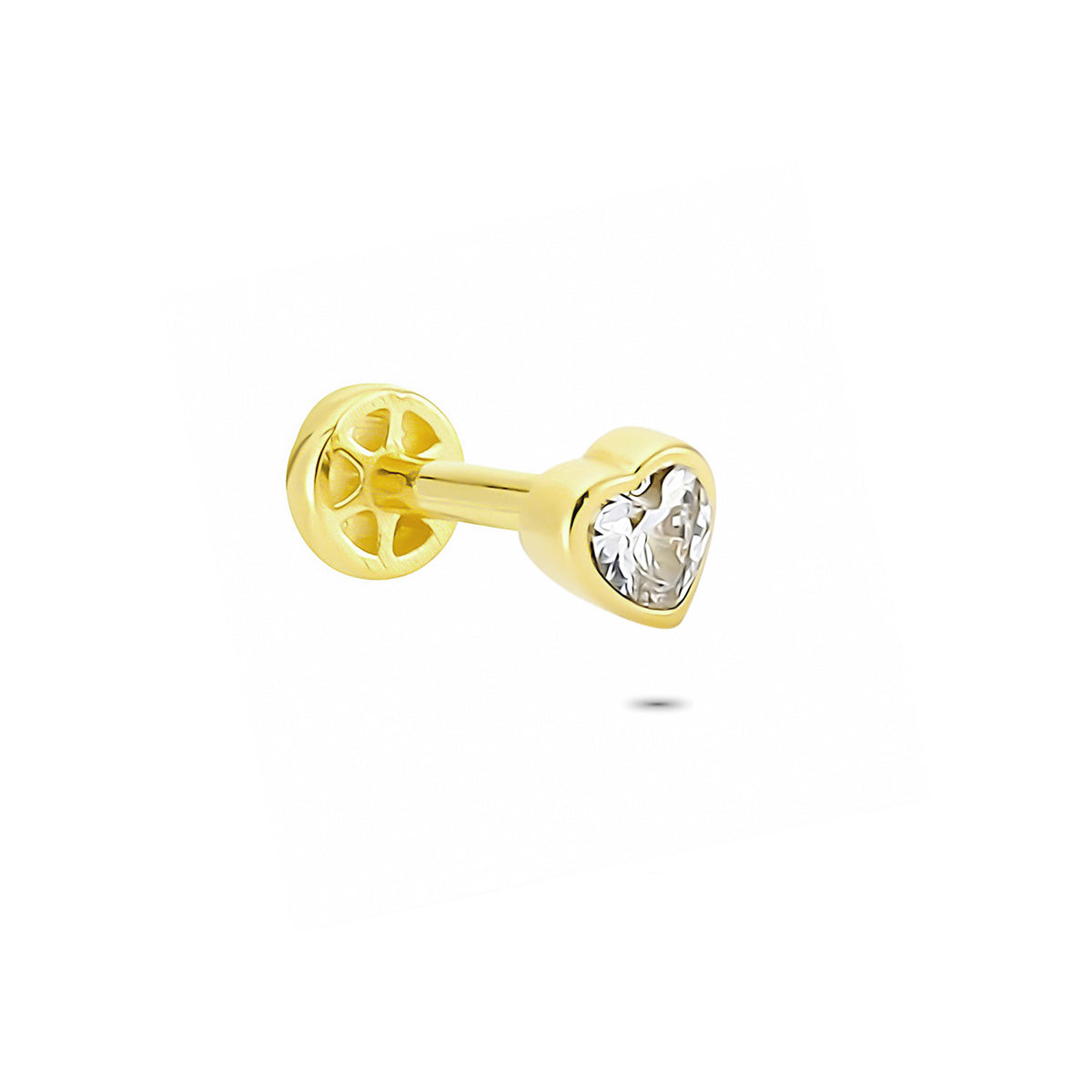 14k Solid Gold Heart Tragus Piercing - alternate view 4