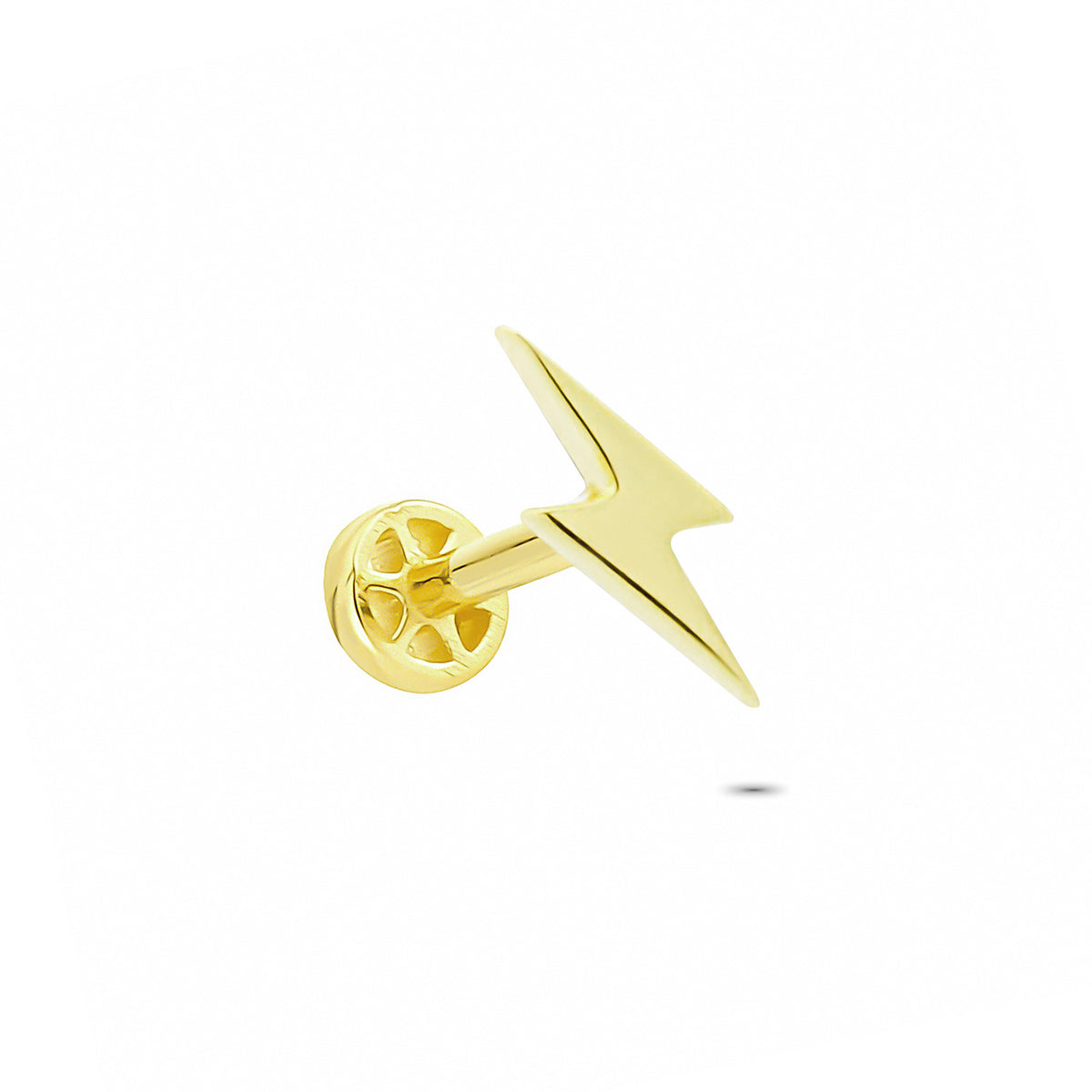14k Solid Gold Lightning Tragus Piercing - alternate view 4