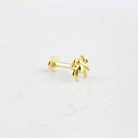 14k Solid Gold Spider Tragus Piercing