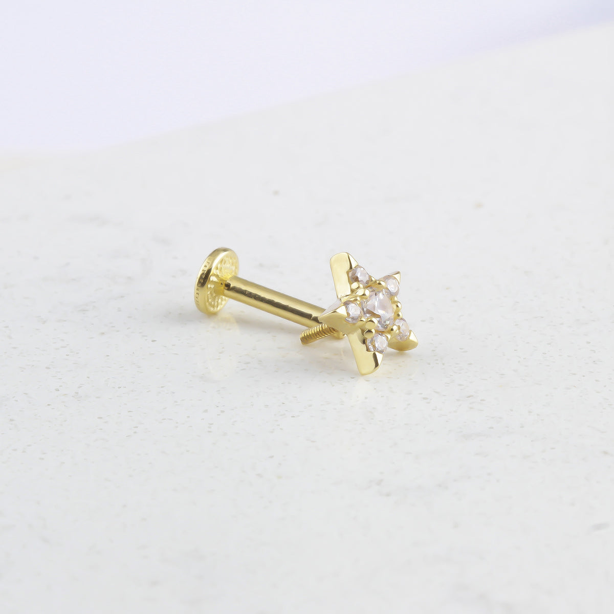 14k Solid Gold Star Tragus Piercing - alternate view 2
