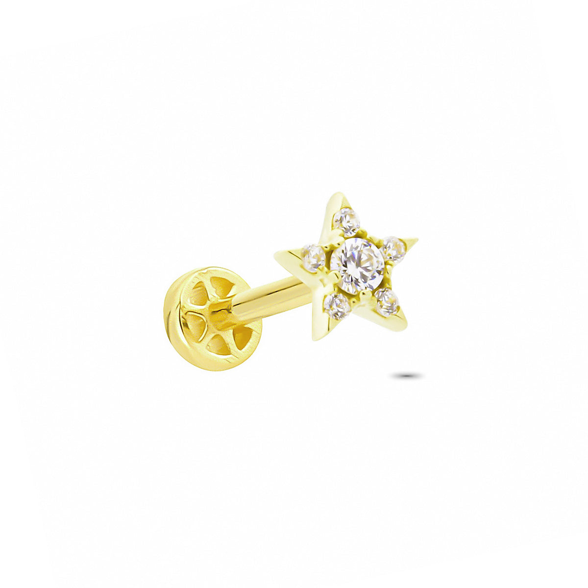 14k Solid Gold Star Tragus Piercing - alternate view 4