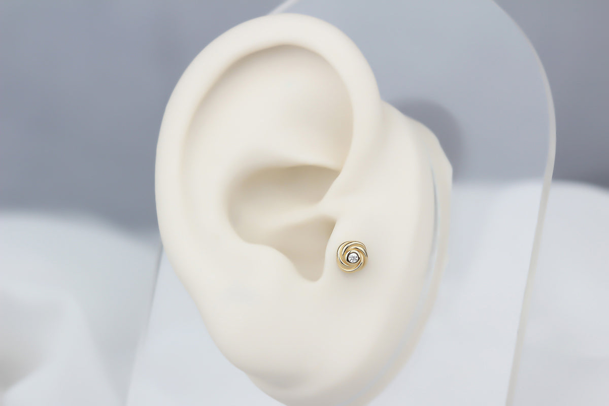 14k Solid Gold Tragus Piercing - alternate view 5
