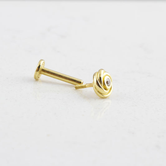 14k Solid Gold Tragus Piercing - alternate view 2