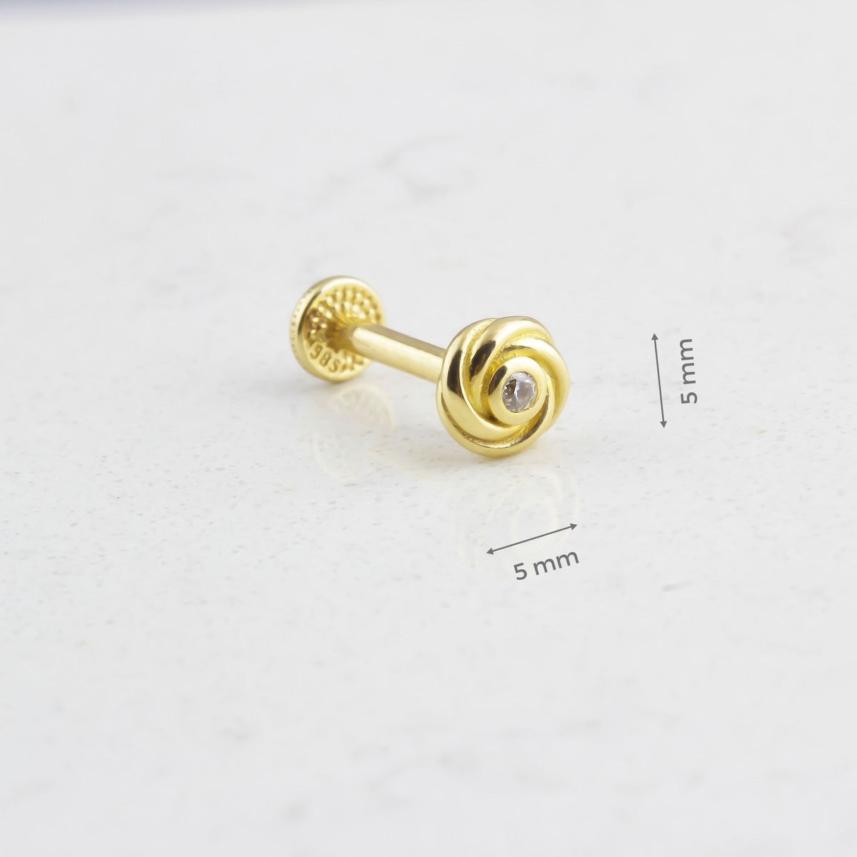 14k Solid Gold Tragus Piercing - alternate view 3
