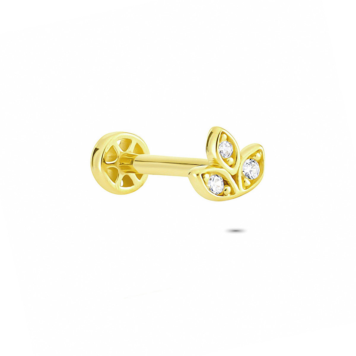 14k Solid Gold Flower Tragus Piercing - alternate view 4