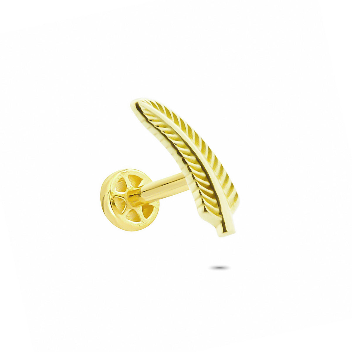 14k Solid Gold Leaf Tragus Piercing - alternate view 4