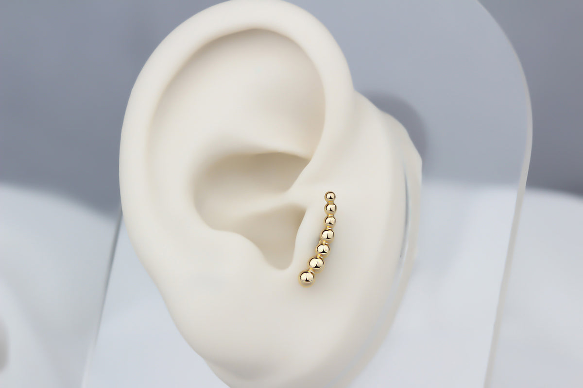 14k Solid Gold Dorica Tragus Piercing - alternate view 5