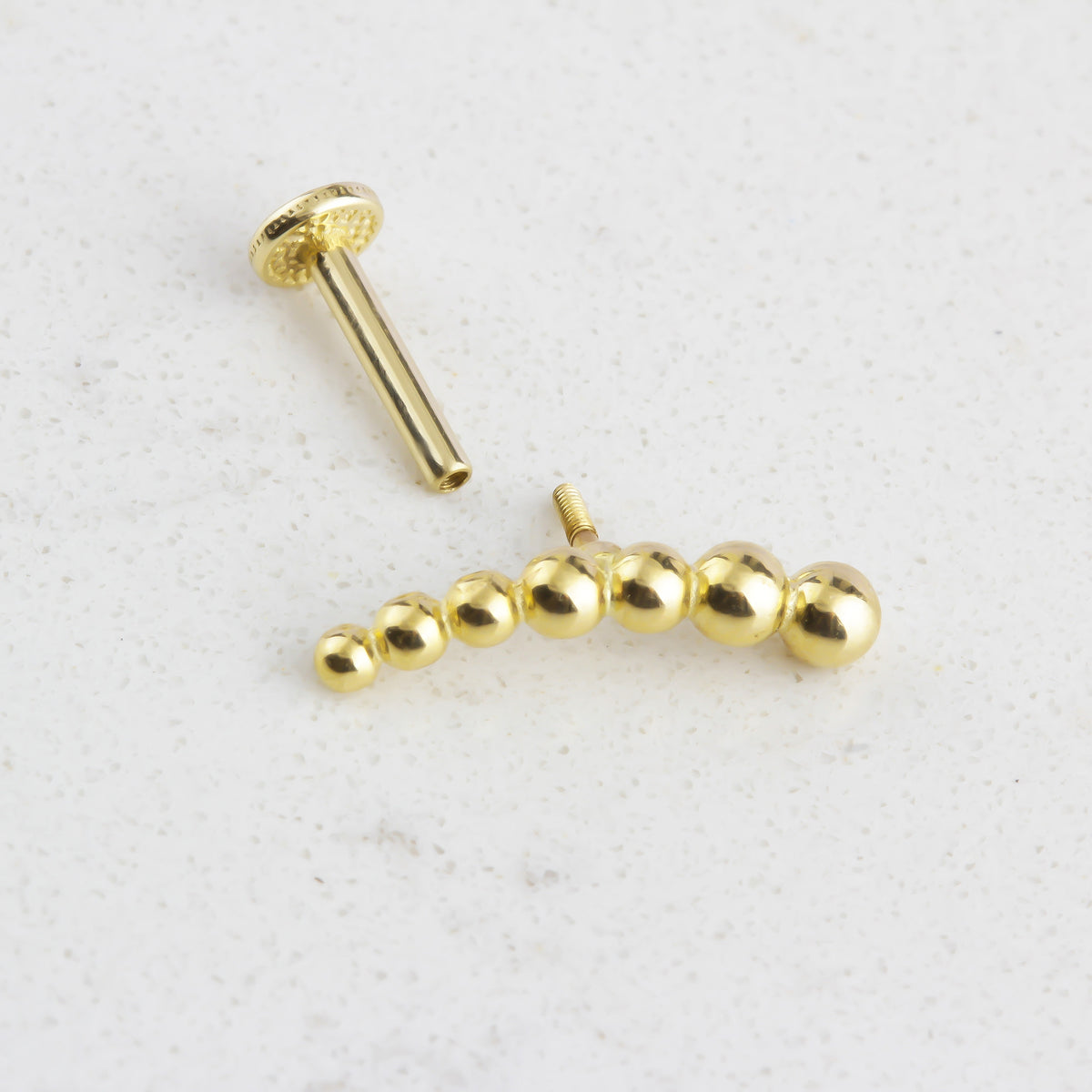 14k Solid Gold Dorica Tragus Piercing - alternate view 2