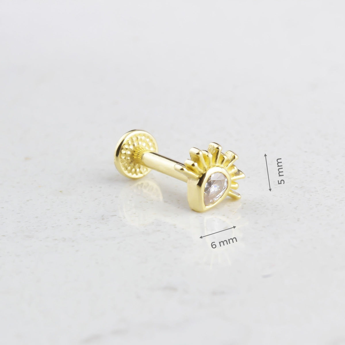 14k Solid Gold Drop Tragus Piercing - alternate view 3