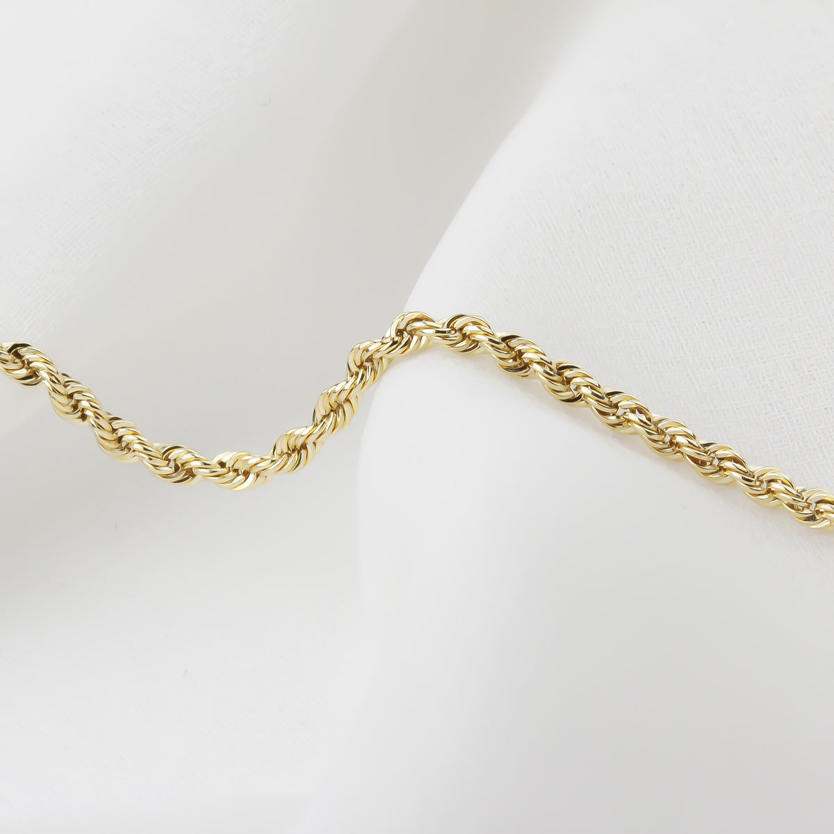 14k Solid Gold Rope Chain Necklace - alternate view 2