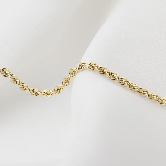 14k Solid Gold Rope Chain Necklace - alternate view 2