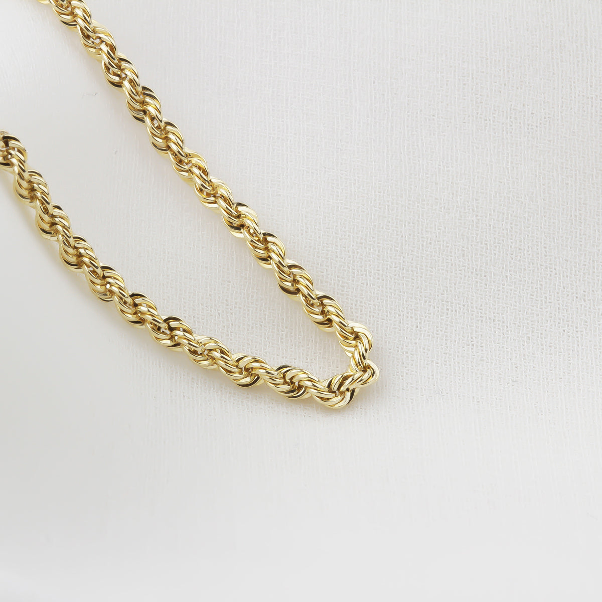14k Solid Gold Rope Chain Necklace - alternate view 3