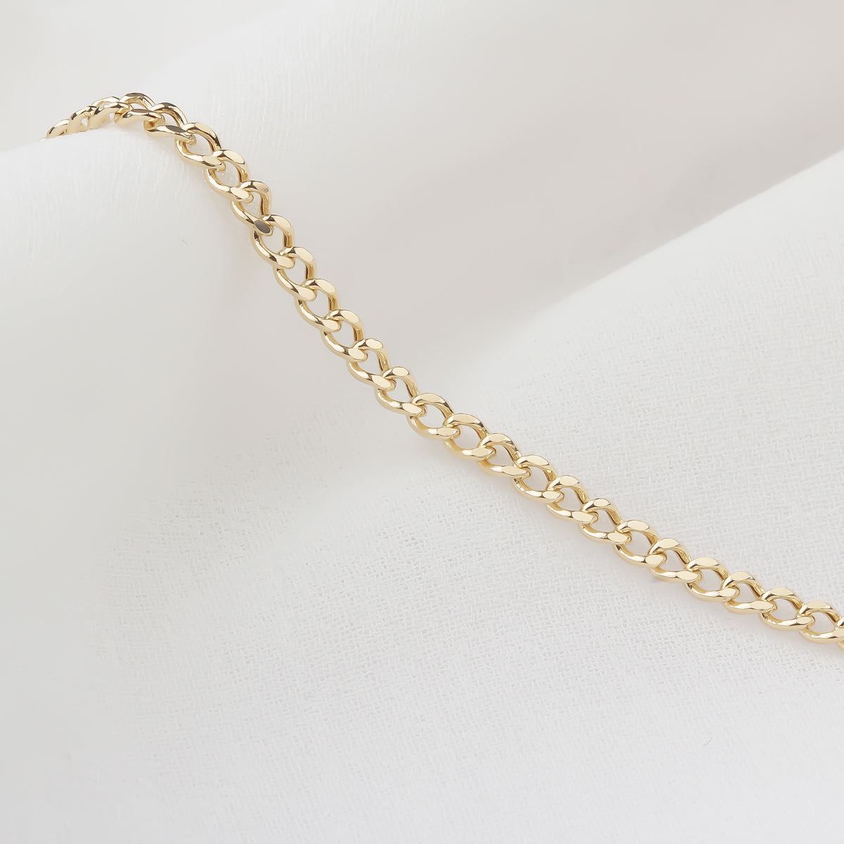 14k Solid Gold Curb Chain Necklace - alternate view 2